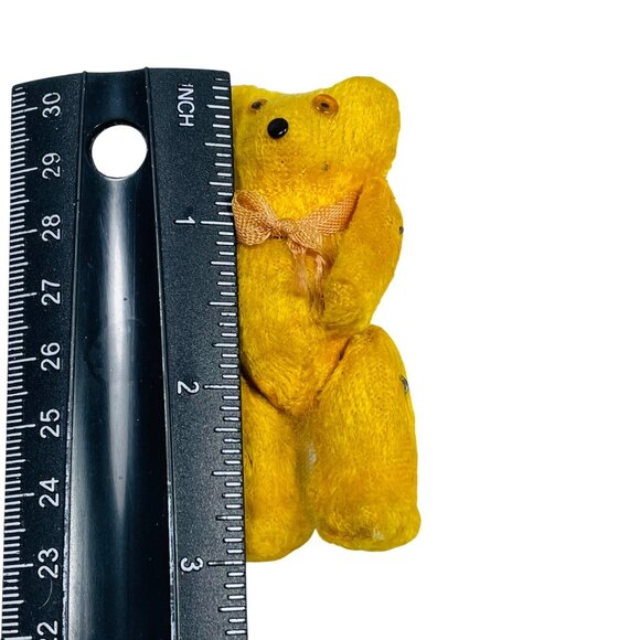 Antique Teddy Bear German Golden Mohair 3" doll size Jointed glass eyes - Picture 7 of 7